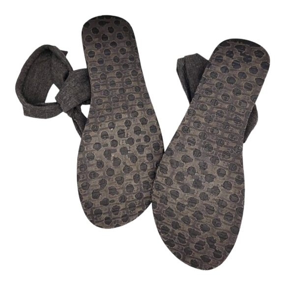 Sanuk Fabric Sandals Black Size 6/37 EU Ankle Strap Thong - Picture 4 of 5